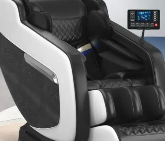 Luxury full-body massage chair at Heat and Wellness Spa in Ripley, MS featuring therapeutic massage technology designed to relieve muscle tension, improve circulation, reduce stress, and promote relaxation.